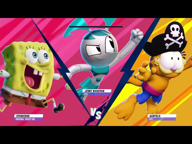 SpongeBob/Jenny Wakeman Vs Garfield|Nickelodeon All-Star Brawl 2