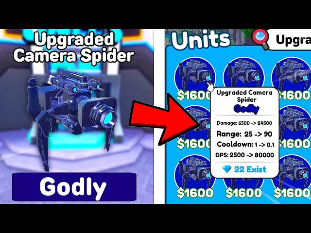 😱I SUMMONED ALL *NEW* UPGRADED CAMERA SPIDER GODLY!!🔥Toilet Tower Defense