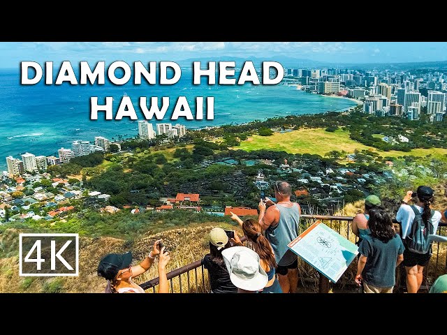 [4K] Volcanic Diamond Head Crater of Hawaii - Hiking to the Top