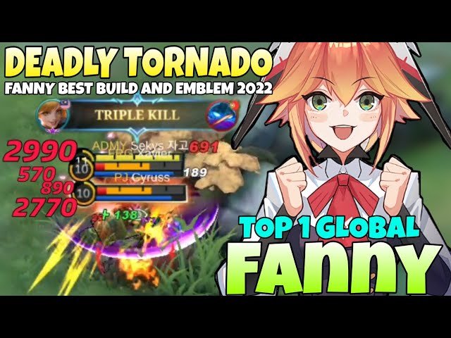 Deadly Tornado Fanny Wipe Out All Enemies! Fanny Best Build 2022 | Top 1 Global Fanny |Mobile Legend