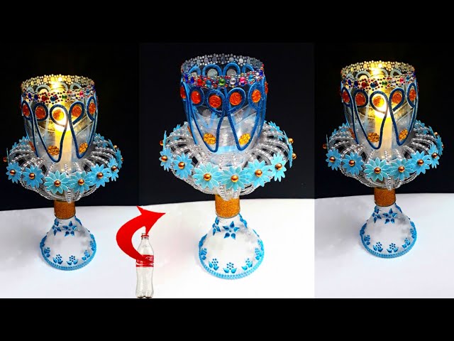 DIY- Beautiful Tealight holder made from Plastic Bottle & foam sheet| DIY home decoration ideas