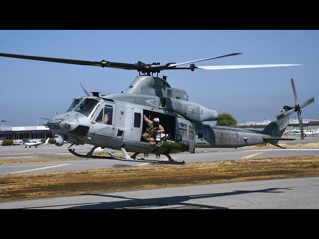 Two UH-1Y Venoms / Super Hueys land at San Carlos Airport HeliFest 2011
