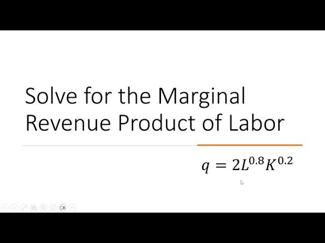 Solve for the Marginal Revenue Product of Labor