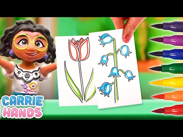 Disney Encanto Mirabel & Isabela Draw A DIY Flower Garden | Craft Videos For Kids