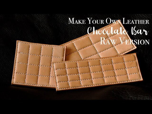 Making a Chocolate Bar Coaster Out of Leather | Raw Vegetable Tanned Leather Version