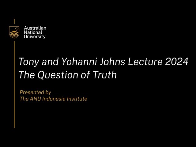 Toni and Yohanni Johns Lecture 2024