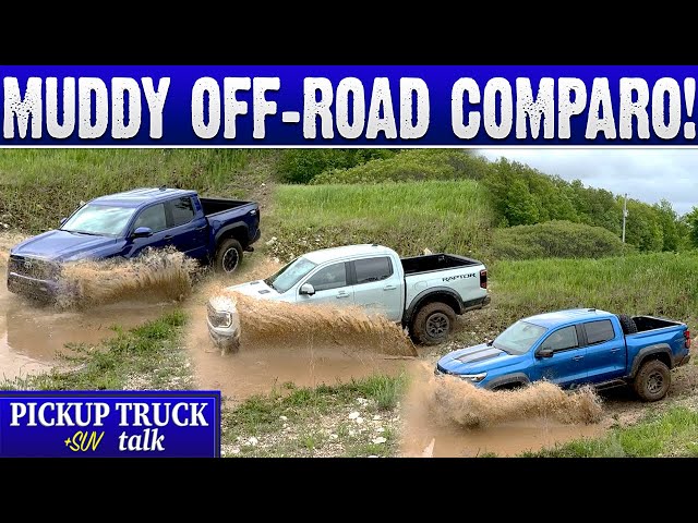 Toyota Tacoma vs Ford Ranger Raptor vs Chevy Colorado ZR2 Bison Midsize Battle!