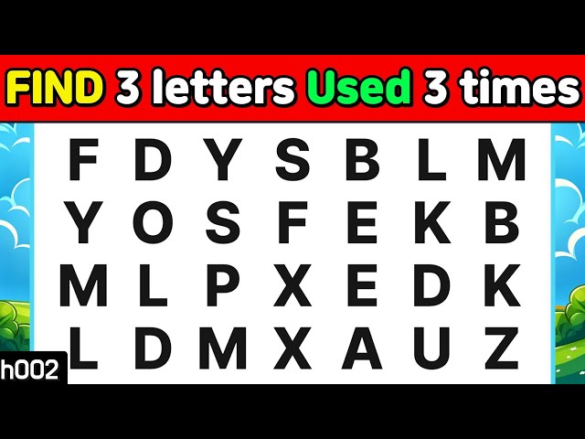 Find the same letters.【 Concentration,Find letters,Word Quiz,Memory,brain training 】 hard #002