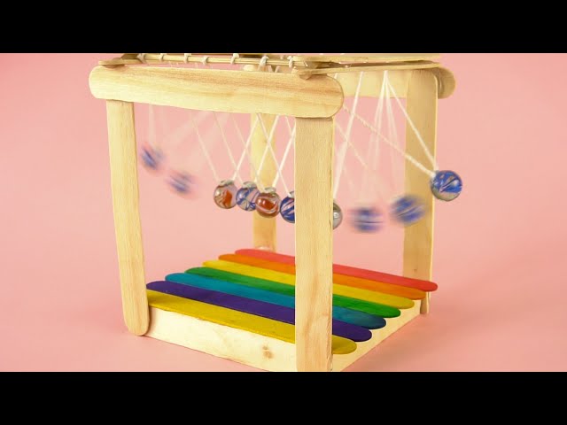 How to make Amazing Newton’s Cradle from Popsicle Stick | Ice Cream Stick DIY