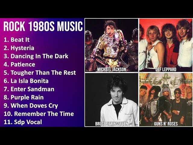 ROCK 1980S Music Mix - Michael Jackson, Def Leppard, Bruce Springsteen, Guns N' Roses - Beat It,...