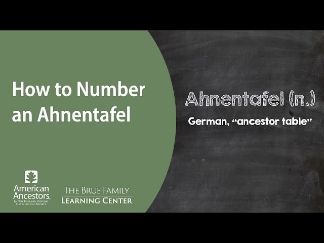 How to Number an Ahnentafel