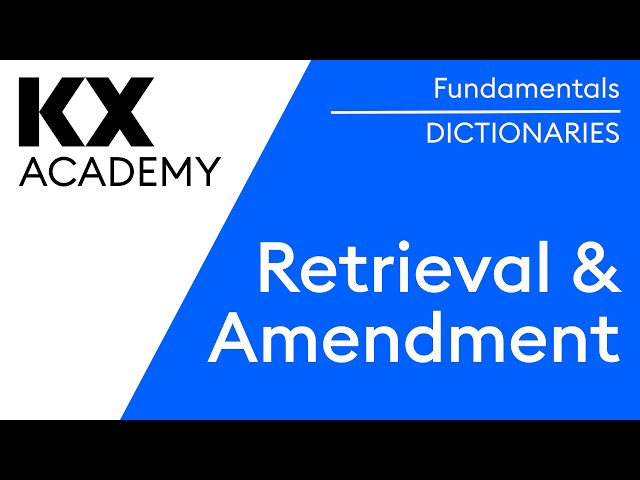 Fundamentals | Retrieval & Amendment in kdb Dictionaries | Hands on