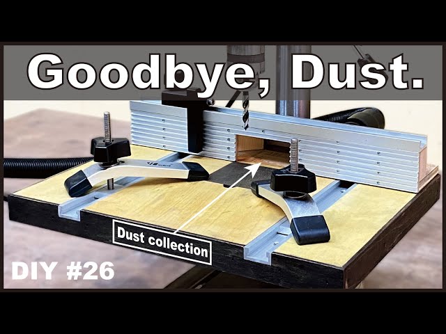 How to make a Drill Press Table & Fence with Dust collector.DIY#26.