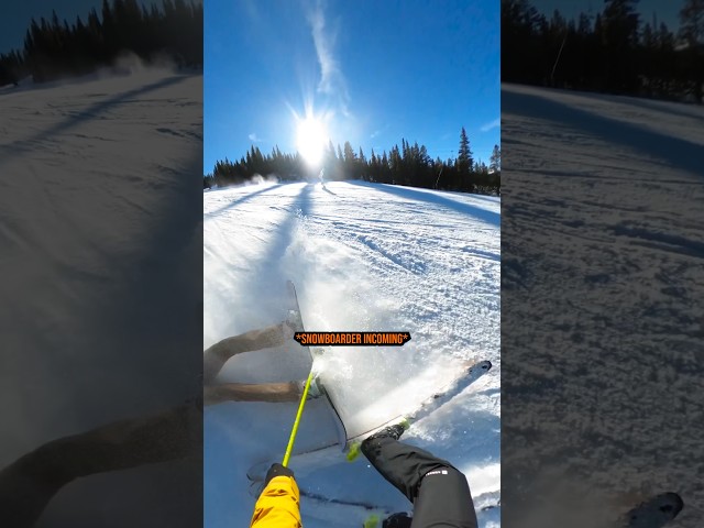 INCOMING!!! No one was hurt in the making of this short 😂😂 #ski #snowboarding #skiing