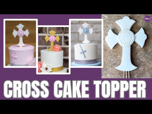 You Can Make This Simple FONDANT CROSS CAKE TOPPER!