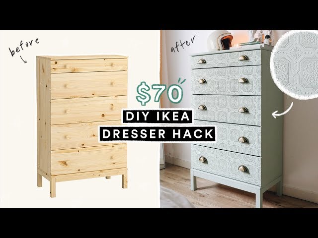 DIYing VIRAL PINTEREST HOME DECOR - Embossed Wood Dresser (IKEA HACK)