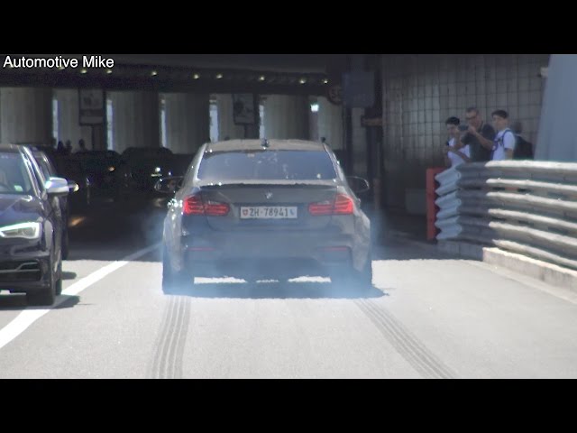 BMW M3 INVASION IN MONACO - Revs, Burnouts & More
