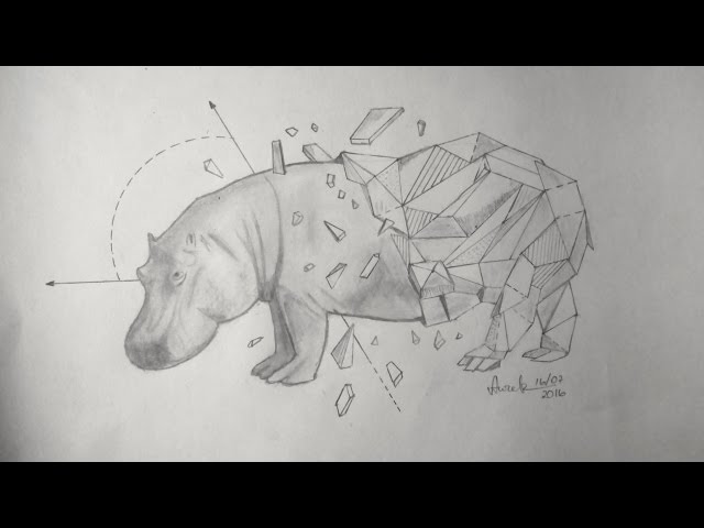 Прорисовка бегемота / How to draw a Hippo
