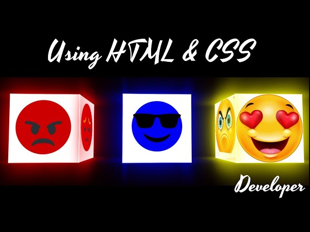 3D Glowing light effect with emoji faces || Using HTML & CSS