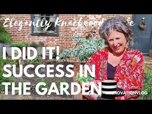 Garden Transformation: DIY Rustic Brick Path in my herb & rose Garden