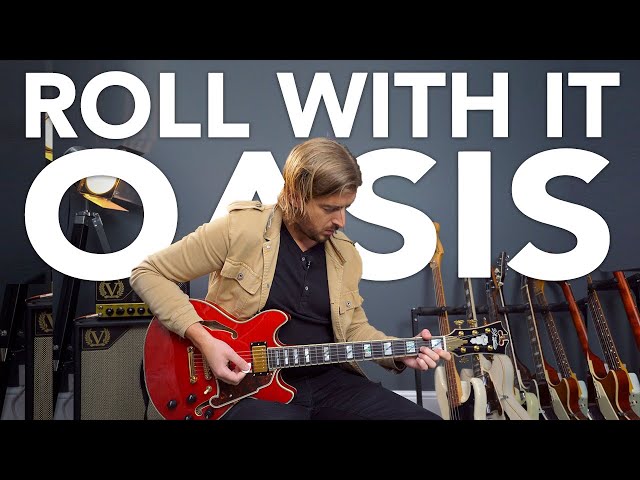 Easy Oasis Song - "Roll With It" guitar lesson + SIMPLE SOLO!