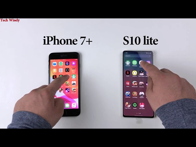 SAMSUNG S10 Lite vs iPhone 7+ Speed Test