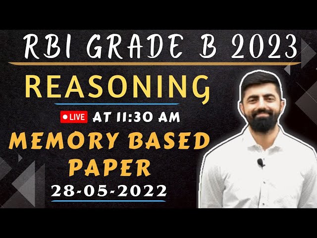 RBI Grade B 2023 Previous Year Paper(Reasoning) || By Dhruva Sir