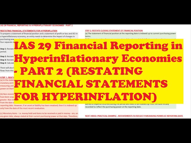 IAS 29 Financial Reporting in Hyperinflationary Economies - PART 2: Restating Financial Statements