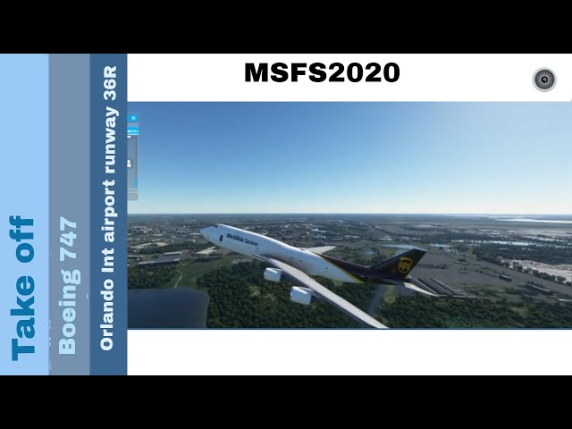 Flight Simulator 2020 - Boeing 747 - take off - Orlando International airport  runway 36R
