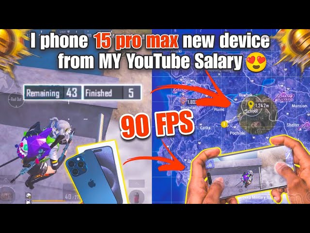 My First iPhone 15 Pro Max 90 FPS Device From YouTube money😫 | My New 90 FPS Device😍