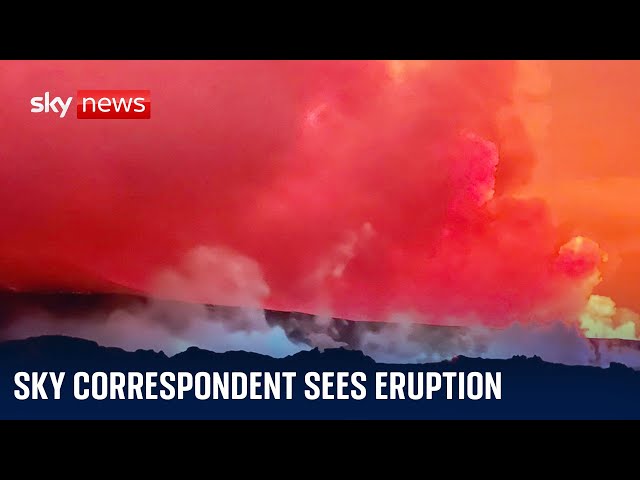 Iceland: Grindavik volcano erupts again, witnessed by Sky correspondent on holiday