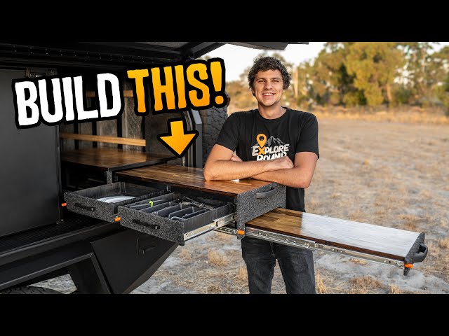 Building a DIY slide-out kitchen in my new canopy setup!