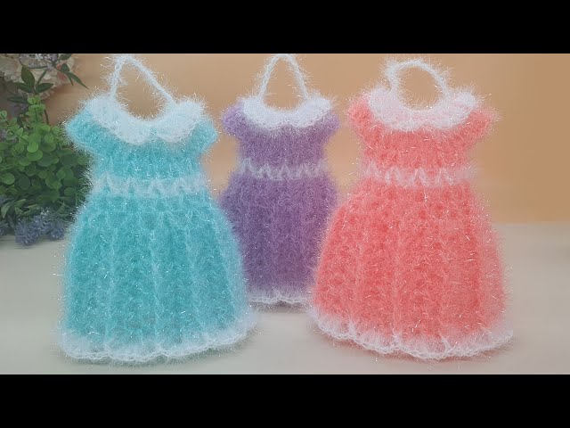 [수세미코바늘] 플랫 카라 원피스 수세미 뜨기  Crochet Dish Scrubby / Doll clothes crochet
