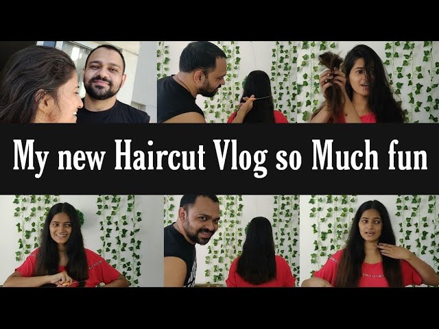 My new hair cut at home |  DIY Hair cut at home | Hair cut fun at home | hair cut for girls