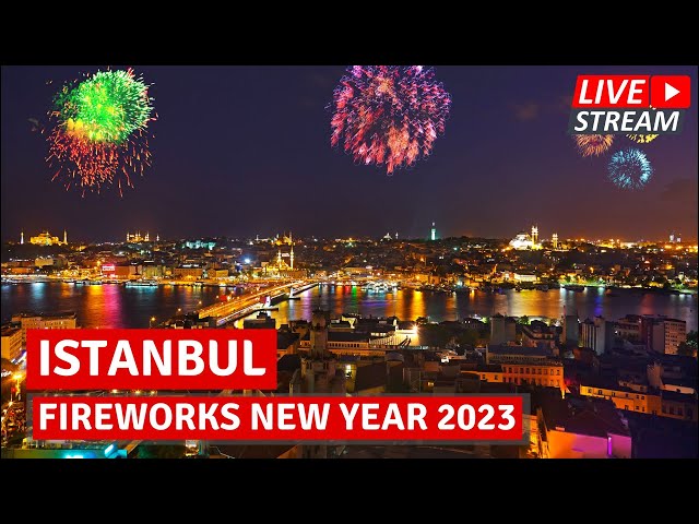 🔴🇹🇷Istanbul LIVE New Year's 2023 Eve Fireworks Walking Tour|4k UHD 60fps