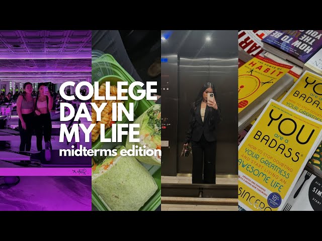 COLLEGE DAY IN MY LIFE: MIDTERM WEEK EDITION | study with me, college student productive routine
