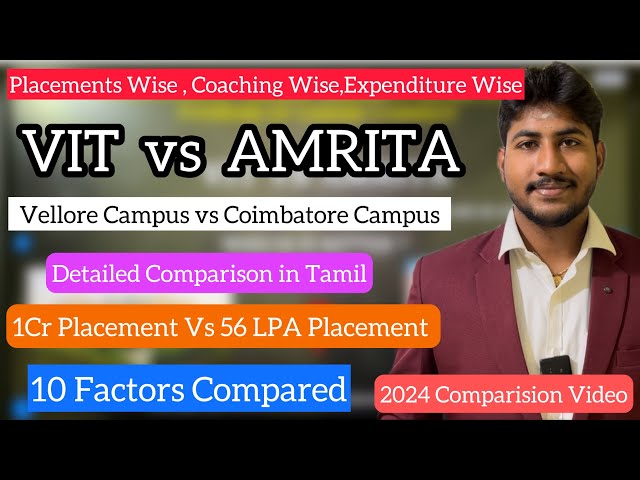 VIT,Vellore vs Amrita,Coimbatore|A Detailed Comparison for 2024|Which is Better?In Placements|Dinesh