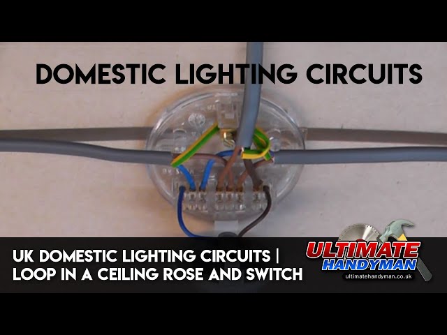 UK domestic lighting circuits | Loop in at ceiling rose | Loop in at switch