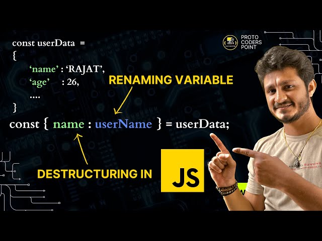 Destructuring in JavaScript with Variables Renaming #javascript #javascripttutorial