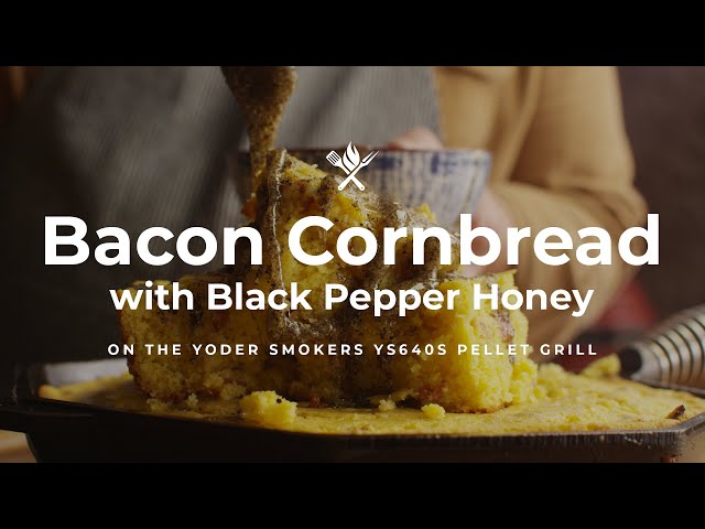 Bacon Cornbread with Black Pepper Honey