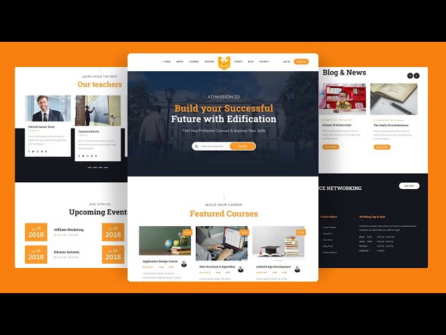 Education Website Design: HTML, CSS & JS
