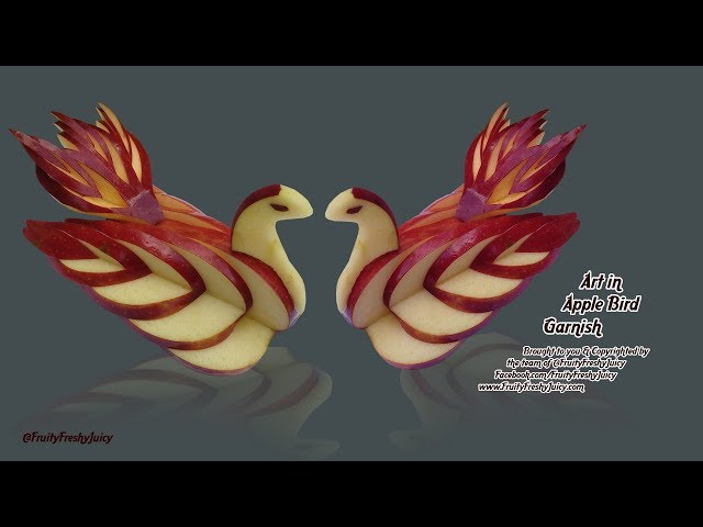 Art in Apple Bird Carving Garnish - Best Cute Apple Lifehack Video to Watch