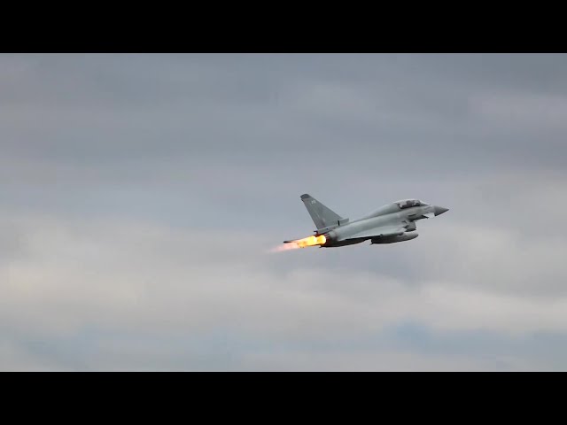 Typhoon low approach and afterburner climb, Lakenheath 15th December 2021