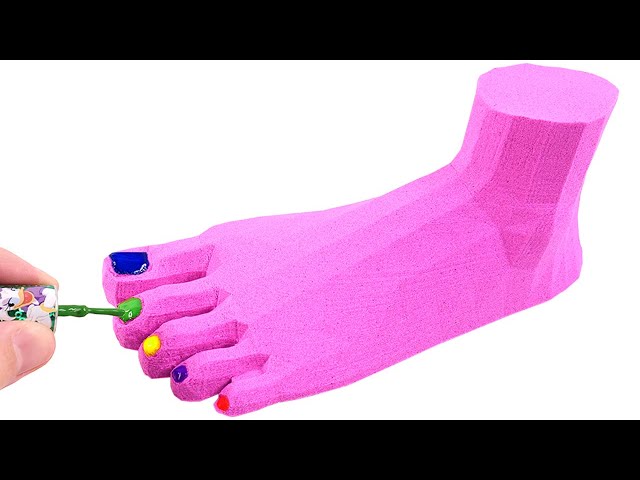 Satisfying Video | How To Make Foot from Kinetic Sand Cake Cutting ASMR RainbowToyTocToc