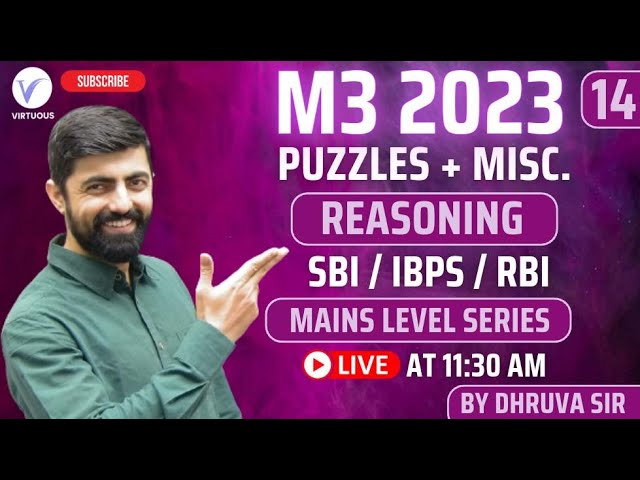 M3 2023 Session - 14|| Free Mains Practice Course || IBPS/SBI/PO/Clerk 2023 || By Dhruva Sir