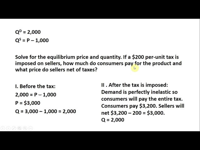 How to Solve Supply and Demand Tax Problem with Perfectly Inelastic Demand