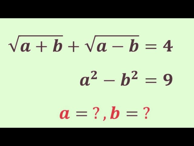 A Nice math algebra  radical problem | Olympiad question | a=?,b=?