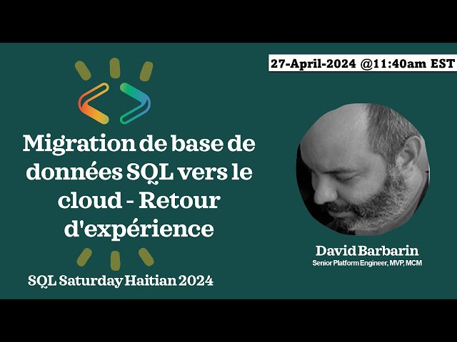 Migration de base de données SQL vers le cloud - Retour d'expérience - David Barbarin