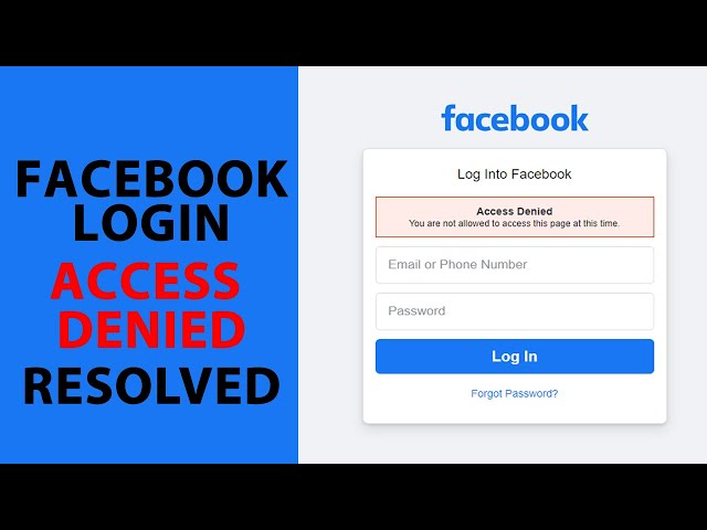 Facebook login -  Access denied Resolved