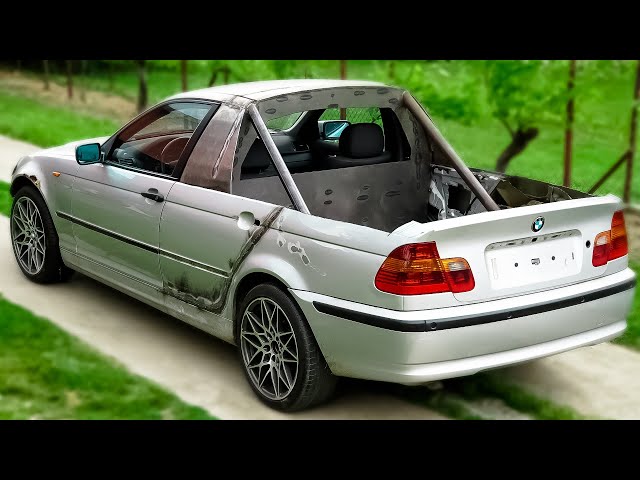 Homemade BMW e46 PickUp TRUCK !? Part 2  (Make Partition, Reinforcement, Hood...)